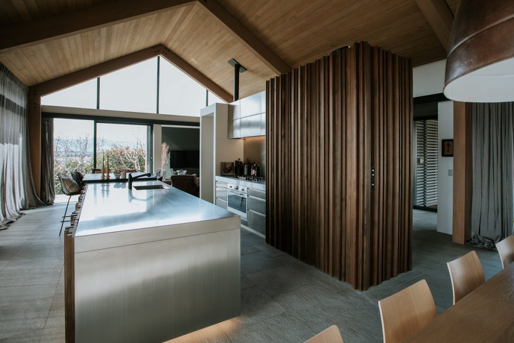 modern kitchen and dining room