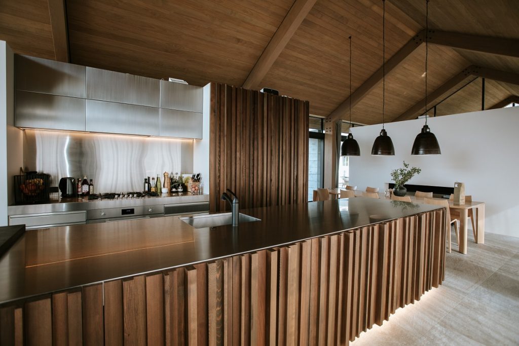 stainless steel bench tops on kitchen island